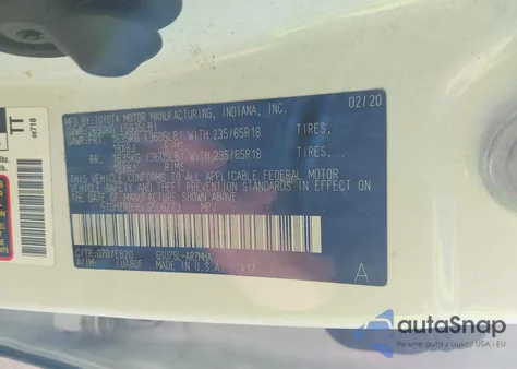 2020 Toyota Highlander Xle from USA, damaged, VIN 5TDHZRBH6LS506773